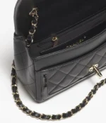 CHANEL / MINI FLAP BAG Lambskin, Patent Calfskin & Gold-Tone Metal Black - Image 4