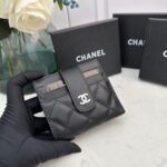 Chanel leather short card bag with gold and sliver hardware 609 size: 12*9cm - Image 3