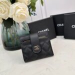 Chanel leather short card bag with gold and sliver hardware 609 size: 12*9cm - Image 7