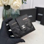 Chanel leather short card bag with gold and sliver hardware 609 size: 12*9cm - Image 9