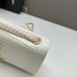 YSL Kat crocodile chain strap shoulder bag with gold hardware 7219 white size: 20*14*5cm/24*15*6cm - Image 7