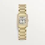 Cartier / TANK FRANÇAISE WATCH Tank Française watch, small model, quartz movement. Case and faceted crown in 18K yellow gold (750/1000)Ref. WJTA0039