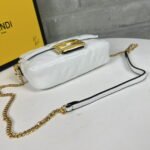 FENDI BAGUETTE Mini Chain Strap White Handbag Size: 4*18*11cm - Image 5