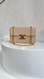 CELINE Arc de Triomphe Pink with Chain Size: 22 * 13.5 * 6cm
