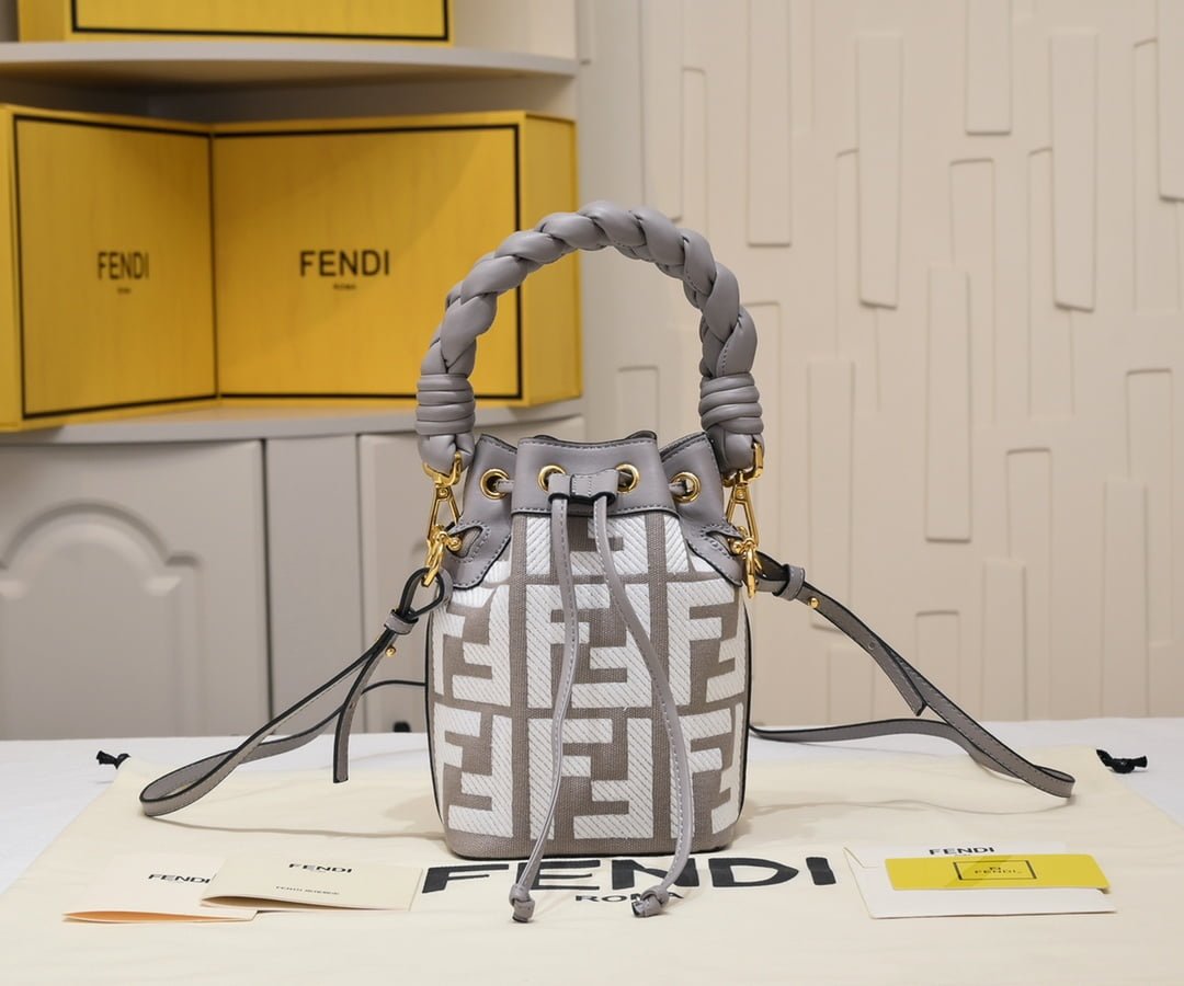 i1680963749_9877_0.jpg FENDI mini bucket bag 0189 Grey - Image 1