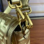 FENDI BAGUETTE Embossed design Gold Handbag F0191 Size: 26x5x15cm - Image 6