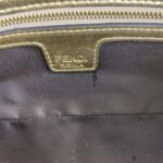 FENDI BAGUETTE Embossed design Gold Handbag F0191 Size: 26x5x15cm - Image 7
