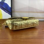 FENDI BAGUETTE Embossed design Gold Handbag F0191 Size: 26x5x15cm - Image 8