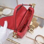 Dior saddle leather with Spaghetti straps red size: 25.5 *20 * 6.5cm - Image 8