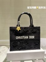 Dior 3D follower embossed jacquard book tote bag black size: 42cm /36cm /26cm