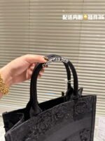 Dior 3D follower embossed jacquard book tote bag black size: 42cm /36cm /26cm - Image 8