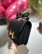 Hermès Constance cowhide leather Gold hardware Black size: 24cm/20cm - Image 8
