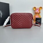 YSL MONOGRAM SAINT LAURENT LOU quilted leather camera bag red with gold hardware 520534 size: 23*16*6CM - Image 6
