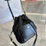 Prada  Nylon waterproof drawstring bucket bag size: 19*12*22cm